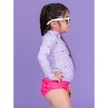 RuffleButts Baby/Toddler Girls UPF50+ Long Sleeve Zipper Rash Guard 2-Piece - 3 of 4