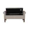 Kumasinova 46" Fully Upholstered Storage Bench with Rolled Armrests, Flip-Top Ottoman with Storage, Solid Wood Legs, Entryway Bench, Ottoman Bench - 3 of 4