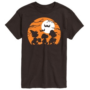 Men's - Peanuts - Trick Or Treat Silhouettes Short Sleeve Graphic T-Shirt - 1 of 4
