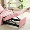 FONTOI 3-in-1 Sofa Bed, Convertible Sleeper with Multi-Pockets and USB Charging Port for Living Room Bedroom, Pink, 35.43"*31.1"*33" - 4 of 4