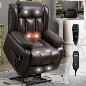 Electric Recliner Armchair Dual Motor Power Lift Recliner Chair With Vibration Massage And Lumbar Heating,Rising Recliner Chair-Cuddlewood - 1 of 4