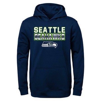 NFL Seattle Seahawks Boys' Black/Gray Long Sleeve Hooded Sweatshirt - XS