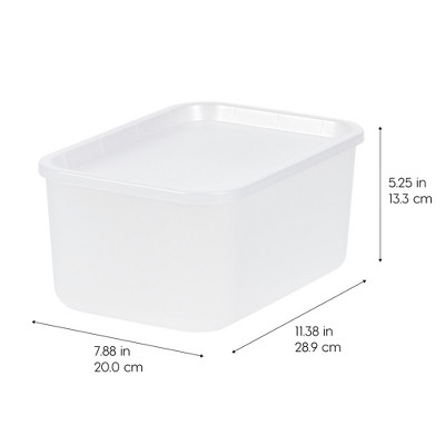 Clear Plastic Stackable Lidded Storage Baskets for Kids