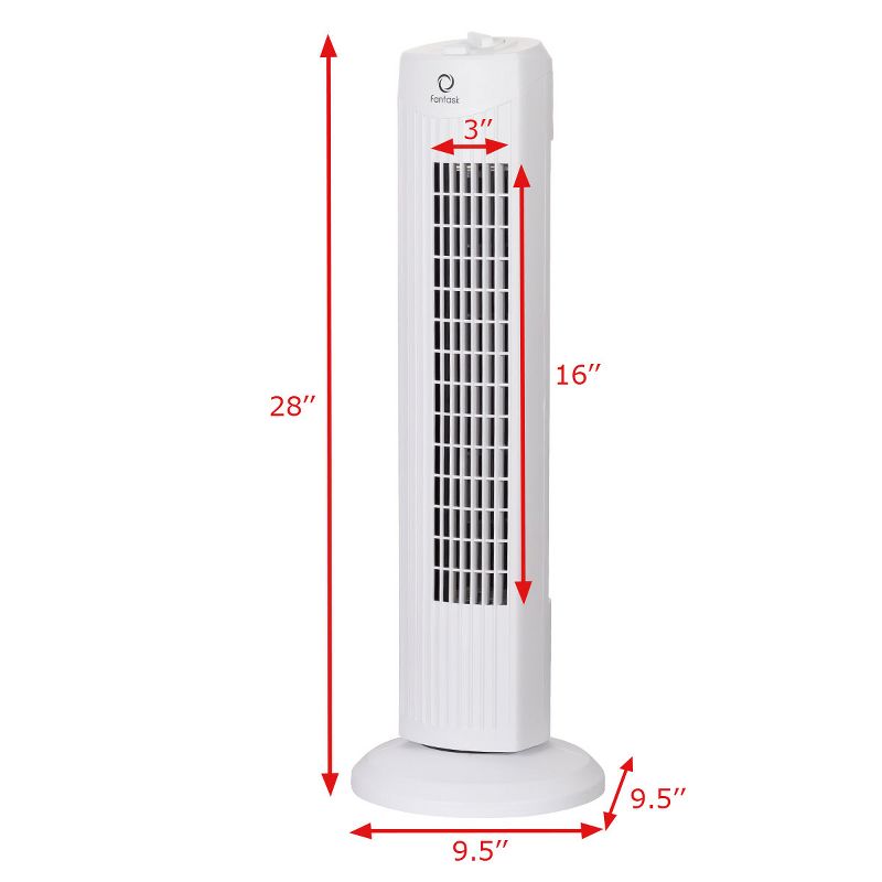 Tangkula 28" Oscillating Tower Fan 3 Wind Outlet Speed Space Cooling 35W, 4 of 9