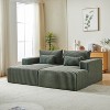 TiramisuBest 87" No-Assembly Oversized Sectional Chaise, Plush Reclining Sofa Bed for Indoor Living Room & Bedroom-Army Green - 2 of 4