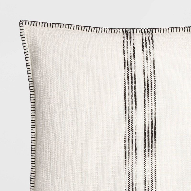 Oversize Woven Striped Square Throw Pillow Cream/Black - Threshold&#8482;, 4 of 5