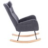ORRD Teddy Upholstered Nursery Rocking Chair for Living Room Bedroom (Dark Grey Teddy) - 3 of 4