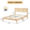 Nasitip Bed Frame, Wood Bed Frame with Rattan Headboard, 12.4''Noise-Free Bed Frame with Strong Wood Slats Support, No Box Spring Needed - 4 of 4