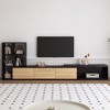126" MDF Extendable TV Stand with 3-Tier Bookshelves and Sliding Tabletop, Storage Cabinets for TVs up to 110" for Living Room or Entryway - 2 of 4
