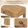 Console Table Entryway Table Sofa Side Table Rustic Accent Table with 3 Drawer&Curved Corners for Safety - ModernLuxe - 4 of 4