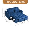 3 in 1 Convertible Sleeper Sofa Bed, Modern Pull Out Couch Bed, Adjustable Backrest, Velvet Loveseat Futon Sofa with Pillows - Leovsnove - 3 of 4