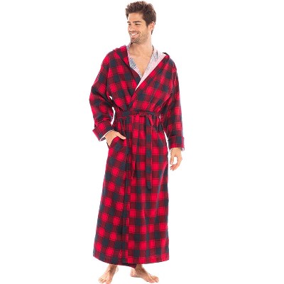 ADR Men's Hooded Flannel Robe, Soft Cotton