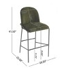 Metal Bar Stools Set of 2 with Upholstered Seat & Antique Bronze Frame, 29" Bar Height Chairs for Kitchen Island or Dining Room-3irtyhousy - 4 of 4