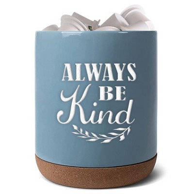 Elanze Designs Always Be Kind Sky Blue X-Large Cork Bottom, Kitchen Counter, Ceramic Stoneware, Coffee, Tea and Hot Chocolate, Machine Brewing, K