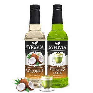 Syruvia Coffee Flavors Variety Pack: Pistachio Latte & Coconut 25.4 fl oz Syrup - 1 of 4