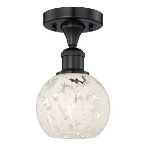 White Mouchette - 1 Light Semi-Flush Mount In Modern Style-8.13 Inches Tall and 6 Inches Wide - 1 of 1