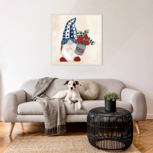 Amanti Art 30"x30" American Gnome V by Yvette St. Amant Framed Canvas Wall Art Print - 1 of 4