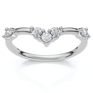 Pompeii3 1/4Ct Diamond Diamond Guard Wedding Stack Ring 14k Gold or Platinum Lab Created - 1 of 4