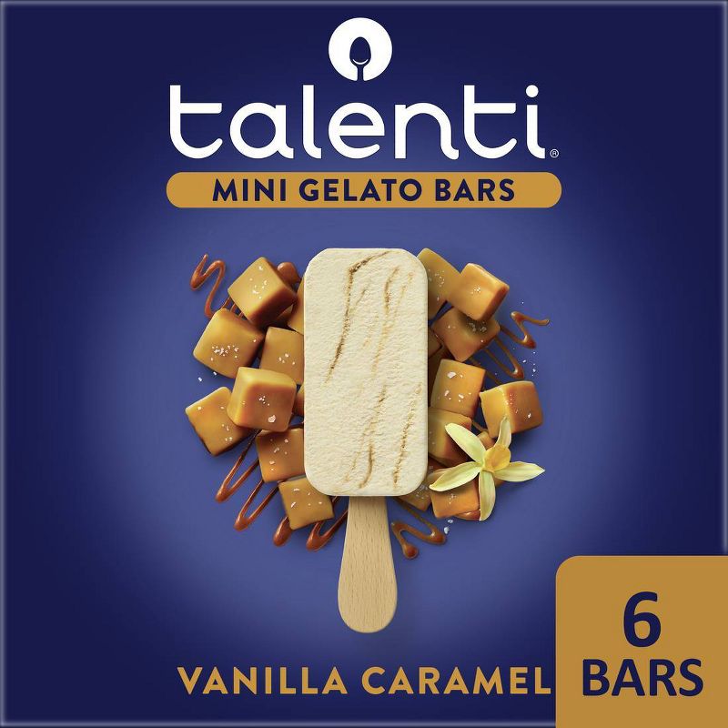 Talenti Vanilla Caramel Frozen Mini Gelato Bars - 6pk/11.1 fl oz, 1 of 7