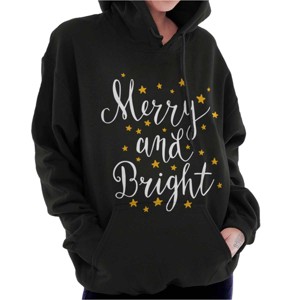 Christmas Merry and Bright Star Hoodie Sweatshirt Women Brisco Brands - 1 of 4