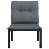 vidaXL Patio Chair with Cushions Black and Gray Poly Rattan - 3 of 4