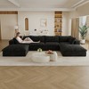 157.6" Corduroy Cloud Feather-filled U-Shaped Sectional Sofa with Deep Seat, Double-Layer Design, Removable Cushions, No Assembly, and DIY Combination - 2 of 4