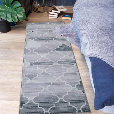 Runner Rug - Ultra-Soft Low Pile Non-Shedding Hallway Carpet with Non-Slip Backing for Entryway Kitchen Bedside Laundry Room