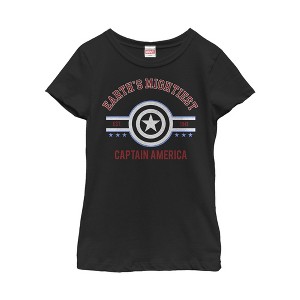 Girl's Marvel Earth's Mightiest Captain America T-Shirt - 1 of 3