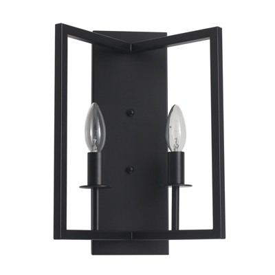 PAKOKULA Modern 2-Light Black Geometric Metal Wall Sconces