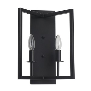 PAKOKULA Modern 2-Light Black Geometric Metal Wall Sconces - 1 of 4