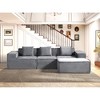 112.1'' Corduroy Convertible Modular L-Shaped Sectional Couch with Ottoman & Pillows, Deep Seat Sleeper Sofa for Living Room - 2 of 4