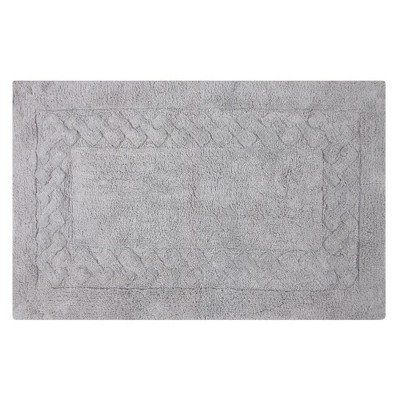 Knightsbridge Chain Bath Rug Cotton Non Skid Back, Silver