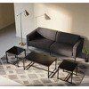 Spassway Glass Coffee Table with 2-Piece End Tables Set for Living Room Modern Sofa Table with Metal Legs Small Tea Table for Waiting Room - 2 of 4