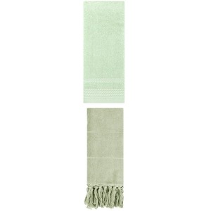 REGALWOVEN 2 Packs Striped and Tassels Hand Towels for Bathroom 14" x 30" - 1 of 4