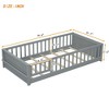 NicBex Twin Size Wood Montessori Bed with Built-in Book Storage Rack,Floor Bed with Safety Guardrails and Door,Modern Toddler Bed for Bedroom - 3 of 4