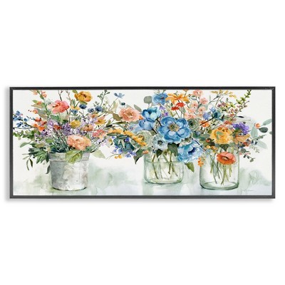 Stupell Industries French Cottage Flower Jars, 30" x 13"
