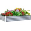 DOMETOUR 6x3x1ft Galvanized Raised Garden Bed, Large Outdoor Metal Planter Box for Vegetables, Fruits, Flowers, Silvery - 2 of 4
