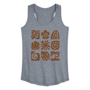 Women's - Instant Message - Beach Squares Graphic Racerback Tank - 1 of 4