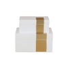 Cheung's White Wooden Decorative Box with Golden Band Accent (Set of 2) - 3 of 3