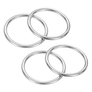Unique Bargains 316 Stainless Steel Multi-Purpose Welded Heavy Duty O Rings for Crafts Silver - 1 of 4