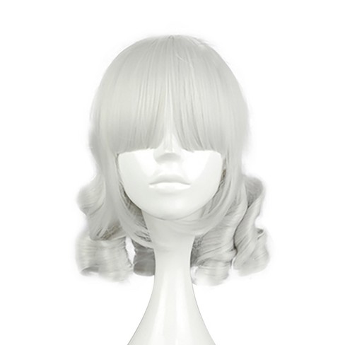 Unique Bargains Women s Halloween Curly Wigs 13 Silver Tone Grey With Wig Cap Target
