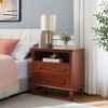 NicBex 15 inch Wide Nightstand with 2 Drawers,Side Table with Open Space and Solid Wood Legs,Bedside Table for Bedroom,Living Room,White/Black/Walnut - 2 of 4
