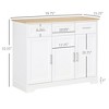 Aghana Digitals Modern Kitchen Storage Cabinet with 3 Drawers, 2-Tier Cabinets, Adjustable Shelf & - 3 of 4