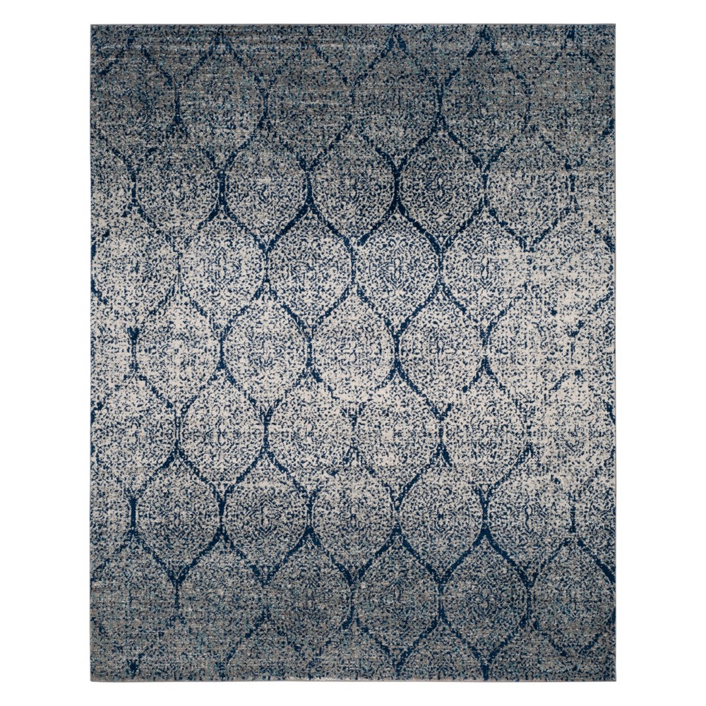 10'x14' Shapes Loomed Area Rug Navy/Silver - Safavieh