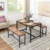 VASAGLE Dining Bench, Pair of 2, Industrial Style, Steel Frame, for Kitchen, Living Room, 12.8 x 42.5 x 19.7 Inches, Rustic Brown + Black - 4 of 4