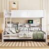Twin XL Over Queen Bunk Bed with Storage Cabinets and USB Ports - 3 of 4