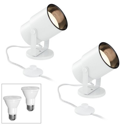 Pro Track Cord-n-Plug White 2700K LED Accent Uplight Set of 2