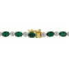 EVERLY JEWELRY | Yellow Plated Sterling Silver 0.02 CT Diamond TW And 7 3/4 CT TGW Created Emerald Bracelet, 7.25-inch - 4 of 4