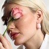SOHI Women's Baby Pink The Small Semi-Chunky Hoop Earrings - 4 of 4
