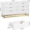 Acekool 6 Drawer Dresser, Modern Wide Chest Organizer with Gold Metal Legs, Large Storage Cabinet for Bedroom, Living Room, Entryway - 2 of 4